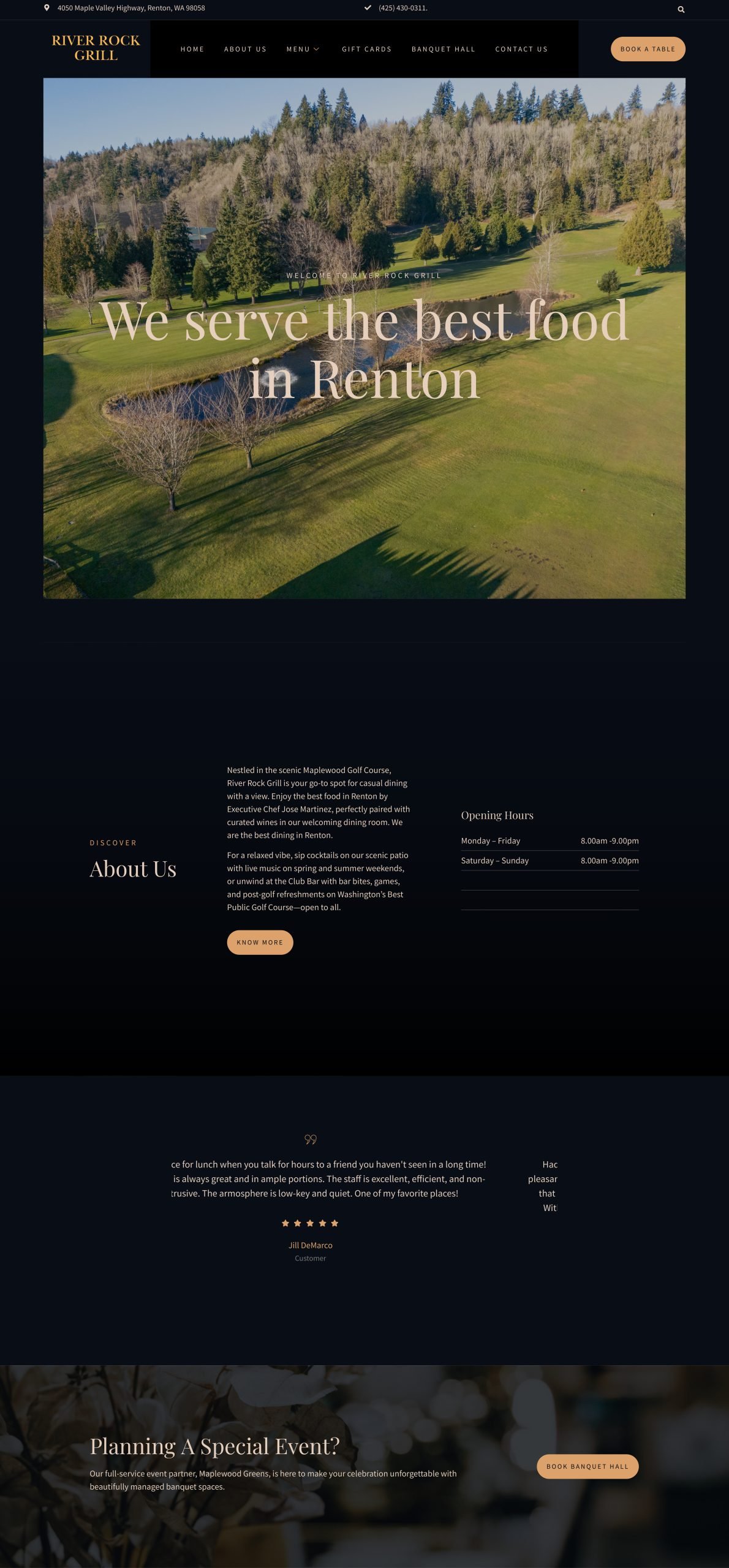 River Rock Grill's Website