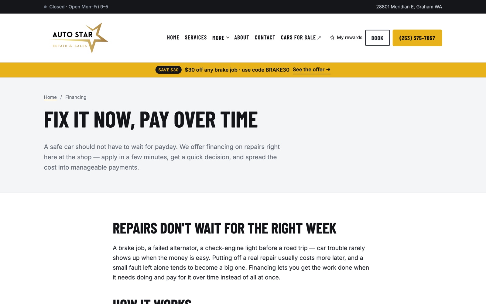 Financing page