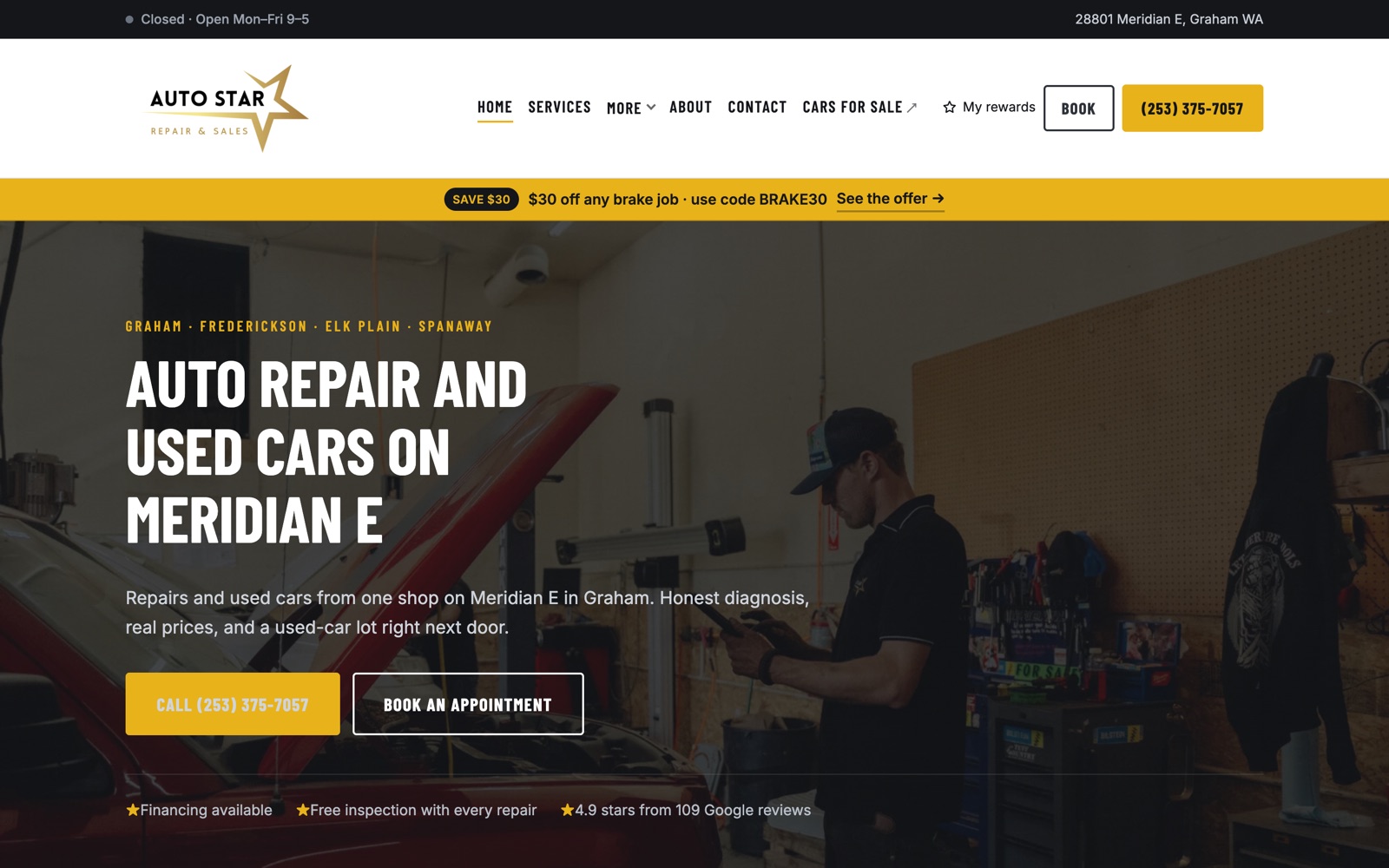 Auto Star Repair & Sales homepage