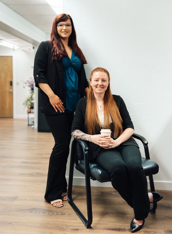 Two team members at the office door, DM Tax & Bookkeeping