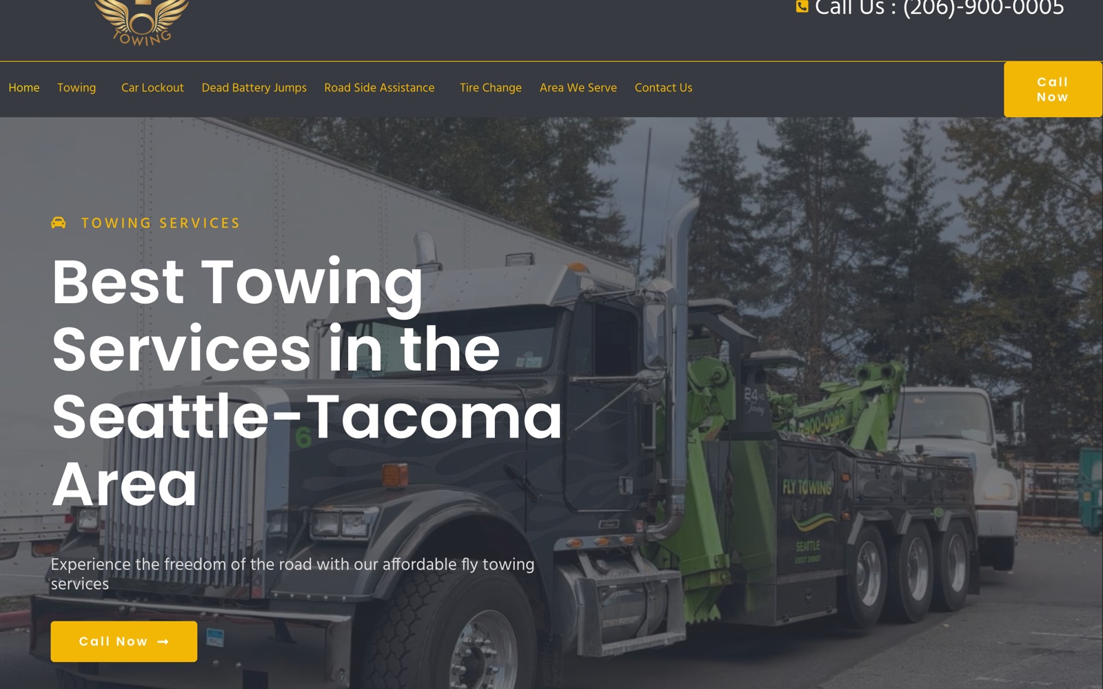 Fly Towing website built by Pioneer Vision Consulting
