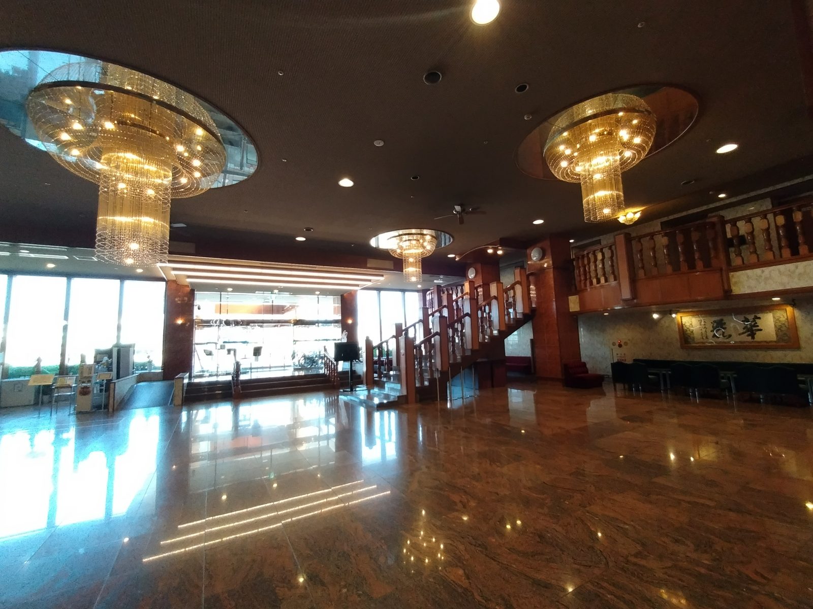 Hotel lobby with seating