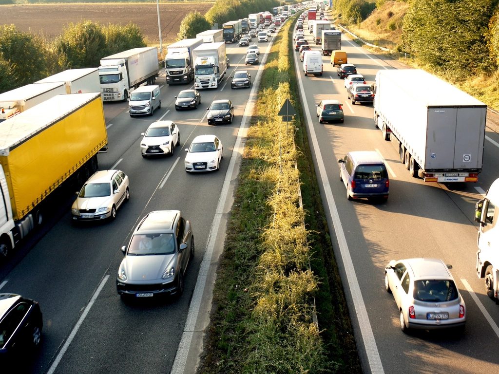 Trucks on a highway