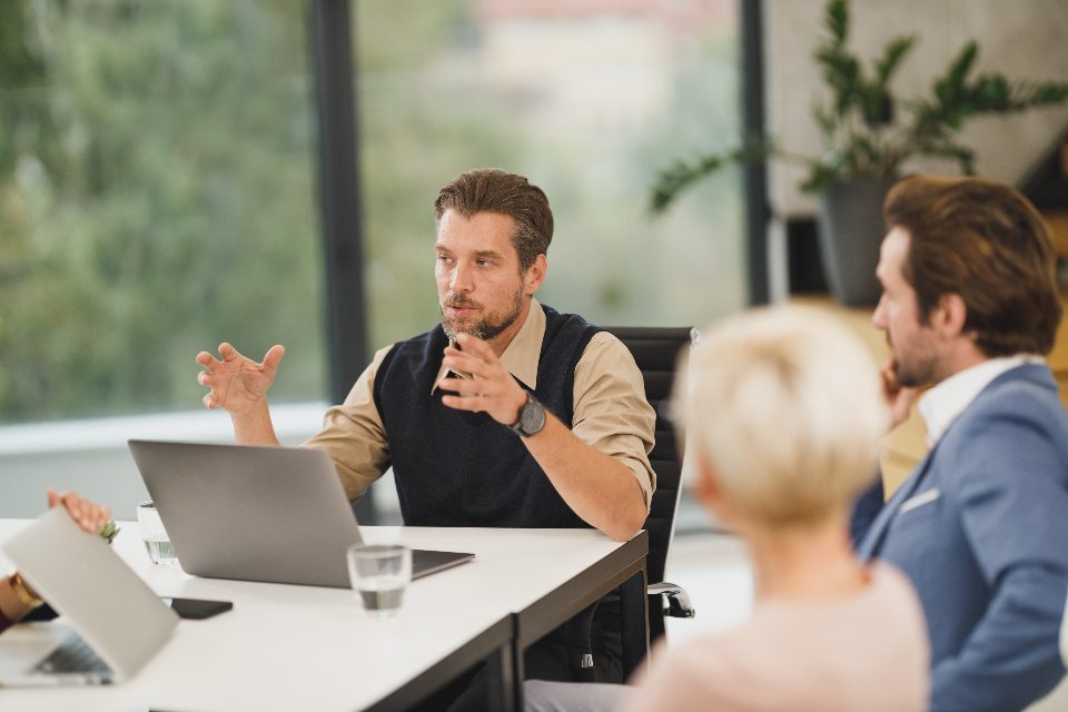 Business owner in a consulting meeting