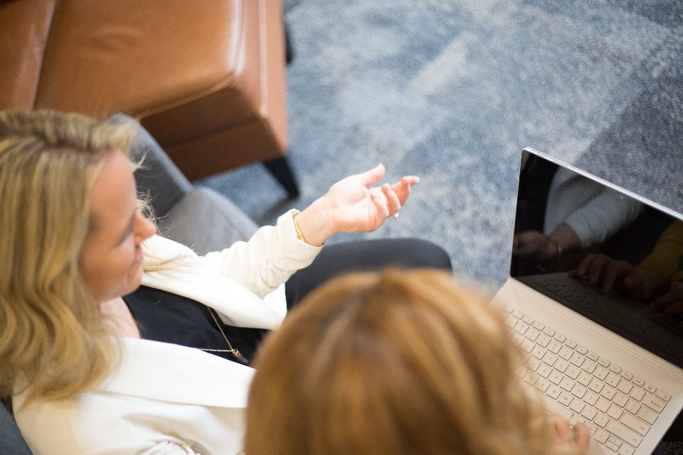 A team reviewing marketing results together